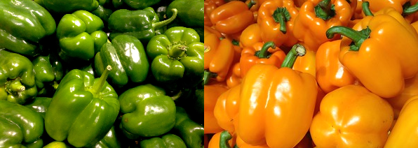 Bulk Bell Peppers - Green/Yellow Mix - Organic - 10 lbs+-