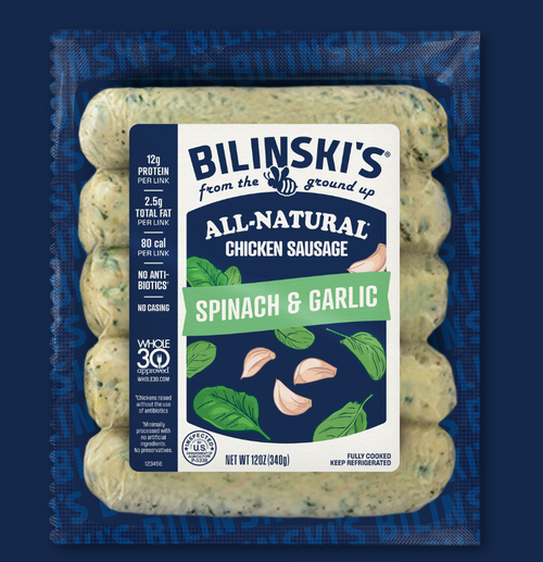Chicken Sausage - Bilinski's - Organic or Natural - Frozen - 12 oz