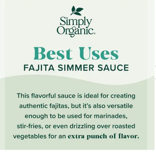 Classic Fajita Simmer Sauce, Organic - 8 oz.