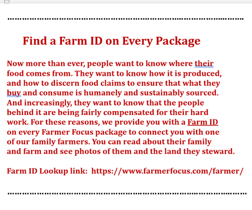 FARMER FOCUS - Chicken BREASTS -Boneless, Natural Free Range - Froz - 1.13 1bs