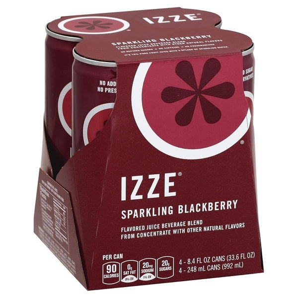 Blackberry Sparkling Juice Beverage - IZZE - 4 PK/8.4 oz cans