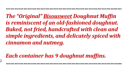 CINNAMON DOUGHNUT MINI MUFFINS - Frozen - 9 ct
