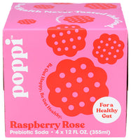 Poppi Soda - Prebiotic - Raspberry Rose - 4 Pk