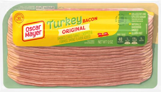 Turkey Bacon, Frozen - 12 oz - SALE!