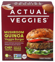 Veggie Burgers, GF - Actual Veggies - 4/3 oz  - NEW FLAVOR!