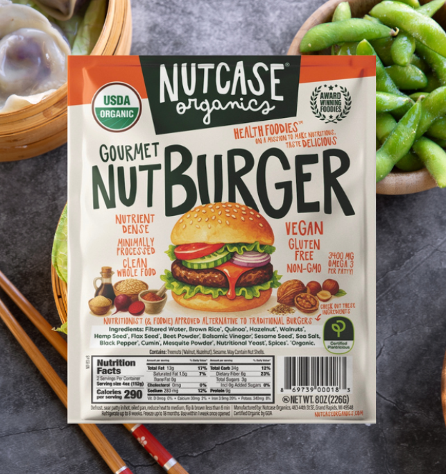 Organic Vegan Nutty Burgers - Nutcase Vegan - 2 ct