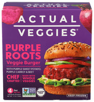 Veggie Burgers, GF - Actual Veggies - 4/3 oz  - NEW FLAVOR!