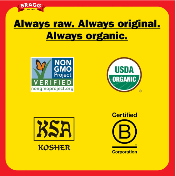 Apple Cider Vinegar, Org, Unfiltered - Bragg - 16 oz